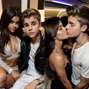 Justin Bieber puts on a cosy display with a mystery brunette in Rio de Janeiro as he leans in for a kiss in the back of his limo