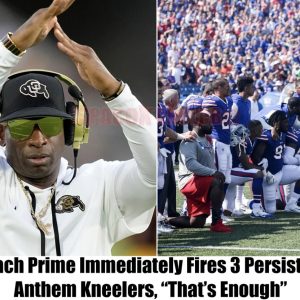 When Coach Prime witnessed three players kneeling during the anthem, he promptly suspended them saying "This is where I draw the line"