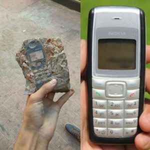 Discovery of Nokia phone fossils millions of years ago, is this evidence for the time travel theory?