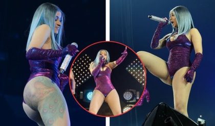 Cardi B dazzles in skin-tight pυrple bodysυit and fishnet stockings as she hits the stage at BET Experience… a day after indictмent