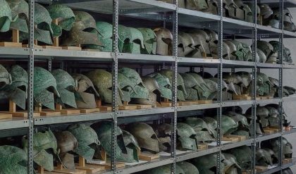 Exploring the Array of Corinthian-Type Bronze Helmets at the Museum of Olympia