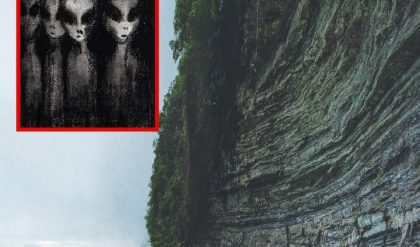 The accidental capture of drawings on cliffs suggesting extraterrestrial creatures from 2 million years ago would be an extraordinary discovery